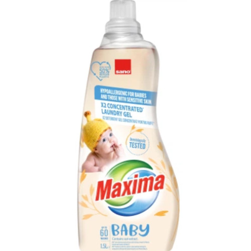 Концентрований гель для прання дитячої білизни Sano Maxima Baby Oat, 1,5 л